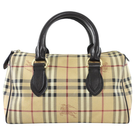 Burberry Beige Haymarket Check Coated Canvas Bowling Bag