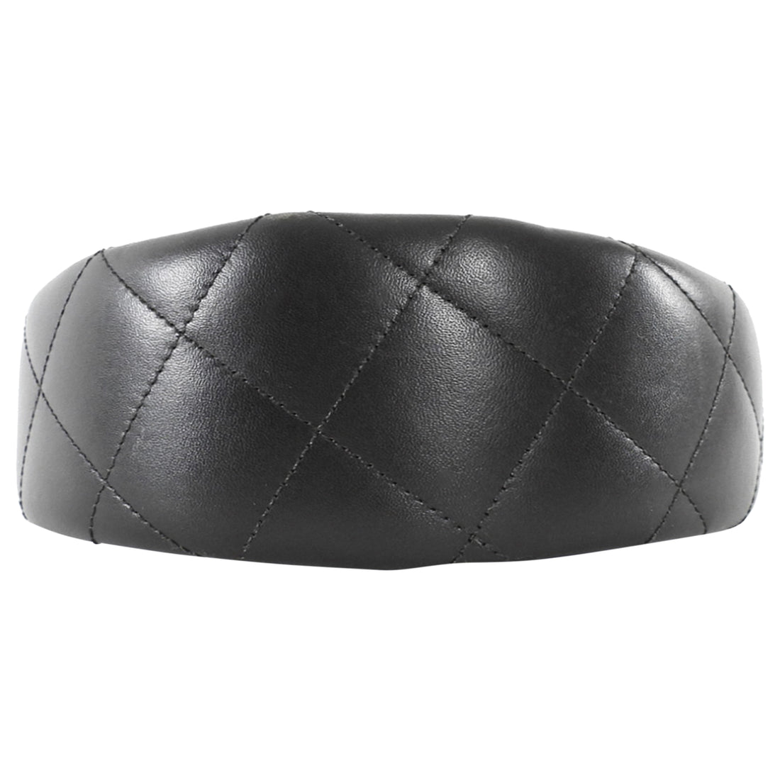 Burberry Chocolate Brown Quilted Leather Check Lined Headband