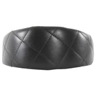 Burberry Chocolate Brown Quilted Leather Check Lined Headband