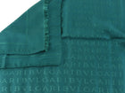Bvlgari Green Jacquard Logo Silk Wool Shawl Scarf