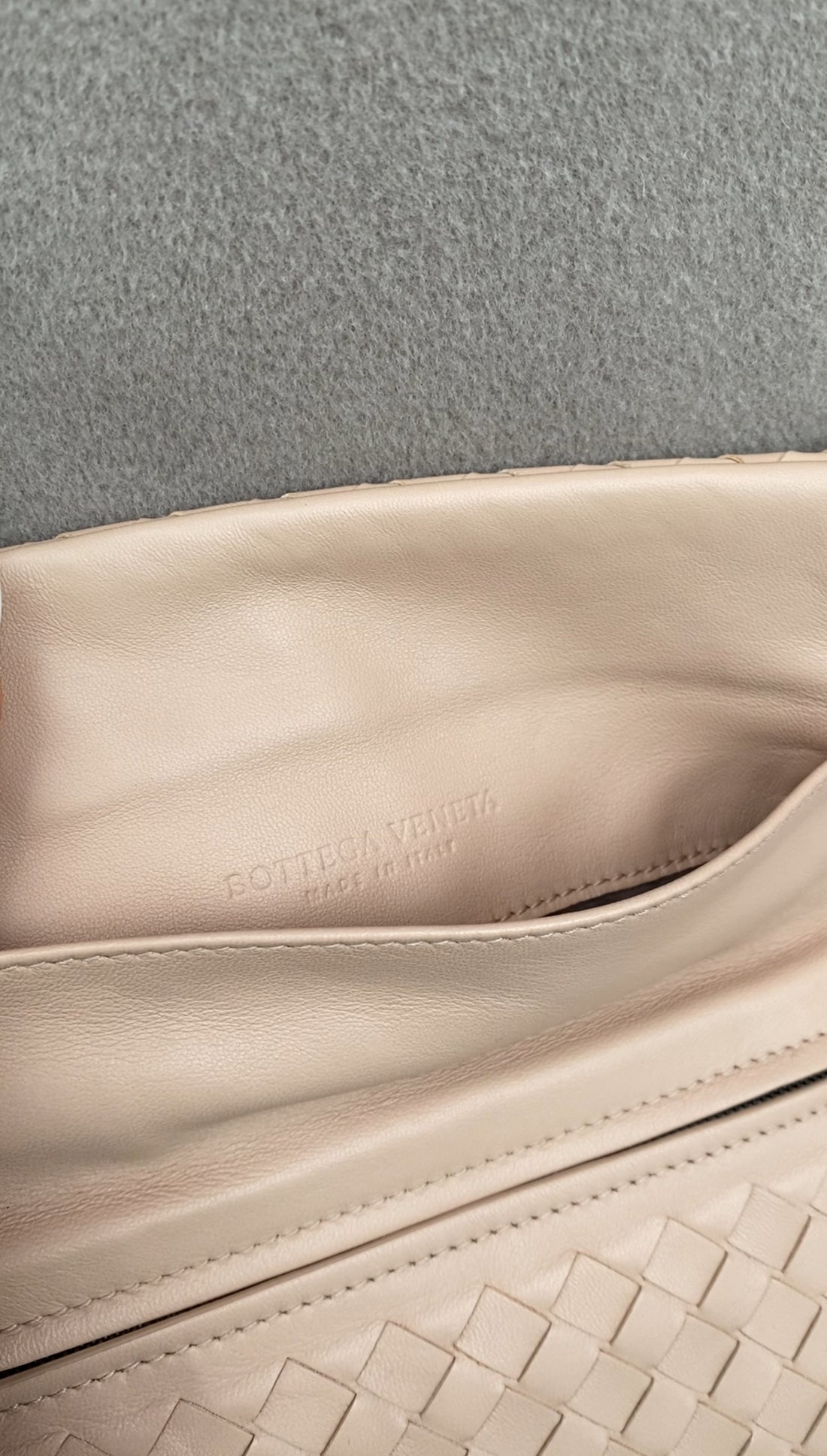 Bottega Veneta Nude Intrecciato Leather Mini Nappa Bag