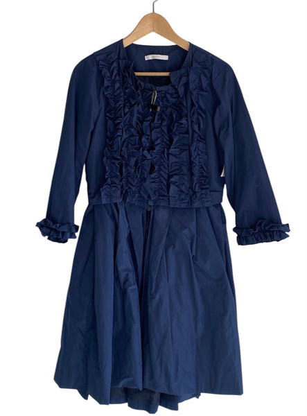 Imperial Blue Ruffle Nylon Coat – I MISS YOU VINTAGE