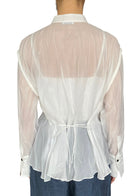 Ferragamo White Wrinkled Sheer Long Sleeve Shirt - IT 38 / US 4-6