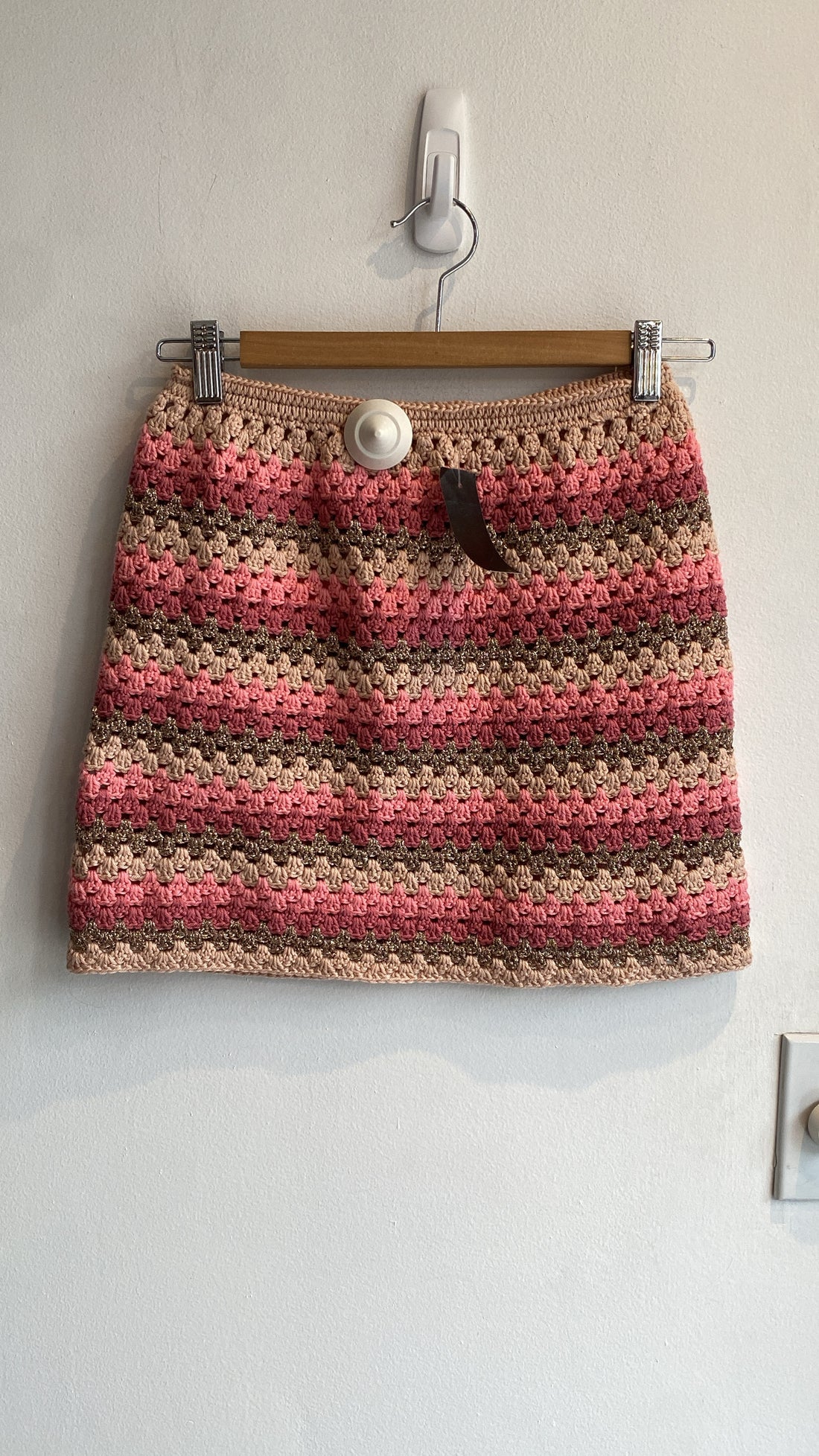 Maiya Pink Crochet Skirt - S