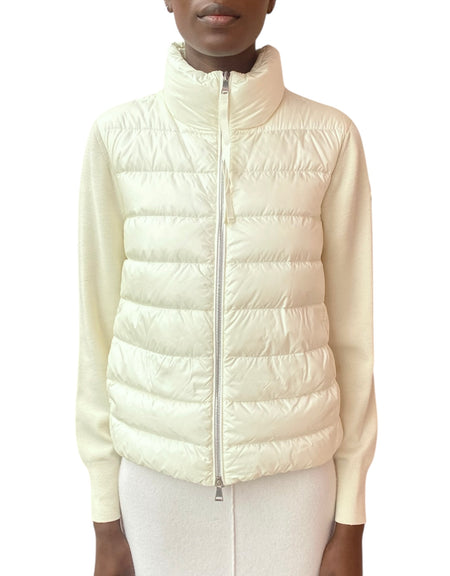 Moncler Ivory Padded Wool Down Puffer Jacket - M