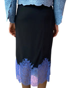 Gauchere Black Lace Trim Skirt - M / US 6