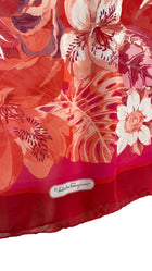 Salvatore Ferragamo Pink Floral Print Silk Scarf