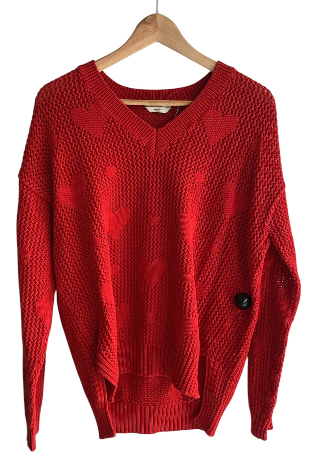 Fendi Red Heart Knit Sweater