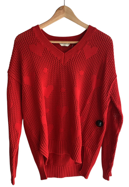 Fendi Red Heart Knit Sweater