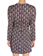 Giambattista Valli Pink & Green Wool Blend Tweed Long Sleeve Mini Dress - IT 44 / M / US 6