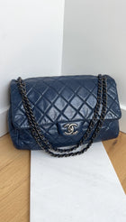 Chanel Large Navy Quilted Leather Coco Soft Flap Bag