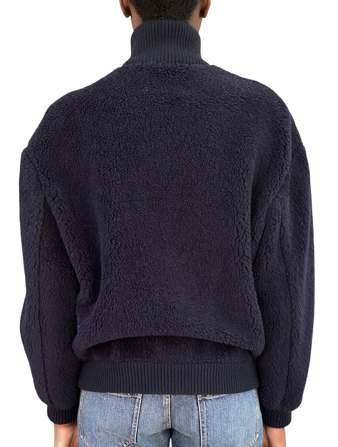 Prada Navy Fleece Zip Turtleneck Jacket - XS / US 4-6