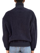 Prada Navy Fleece Zip Turtleneck Jacket - XS / US 4-6