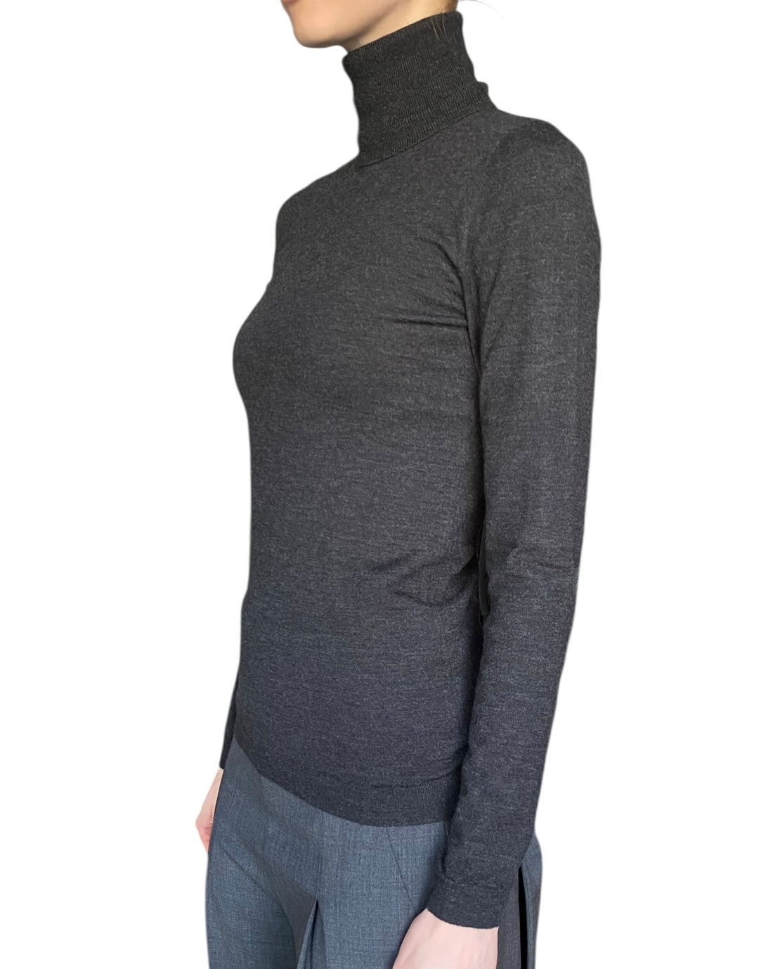 Brunello Cucinelli Grey Fine Knit Cashmere Turtleneck Sweater - S / US 4-6