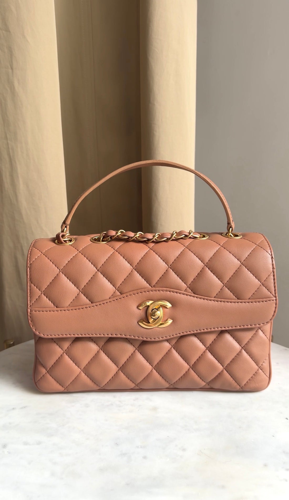 Chanel Quartz Brown Quilted Leather Daily Companion Medium Single Flap Bag