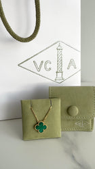 Van Cleef & Arpels 18k Yellow Gold Vintage Alhambra Malachite Necklace