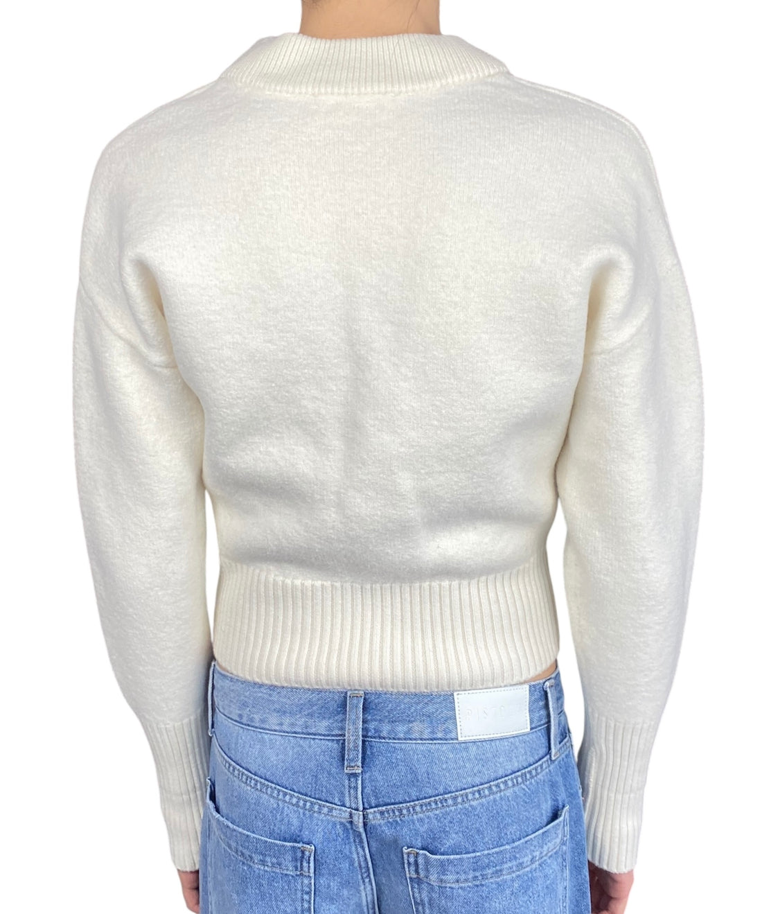 Ami Paris White Wool Logo Cardigan - XS