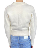 Ami Paris White Wool Logo Cardigan - XS