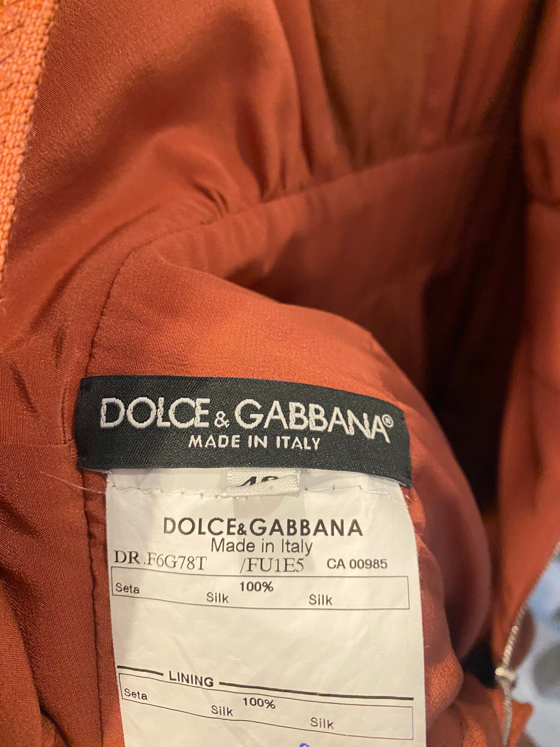 Dolce & Gabbana Orange Silk Midi Dress - IT 40 / US 6