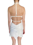 Cult Gaia Ivory Floreana Knit Flower Halter Short Dress - S / US 2-4