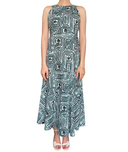 Odeeh Green Geo Printed Maxi Dress - 36 / US 4