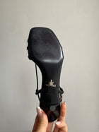 Prada Black Strappy Logo Sandals - 36.5