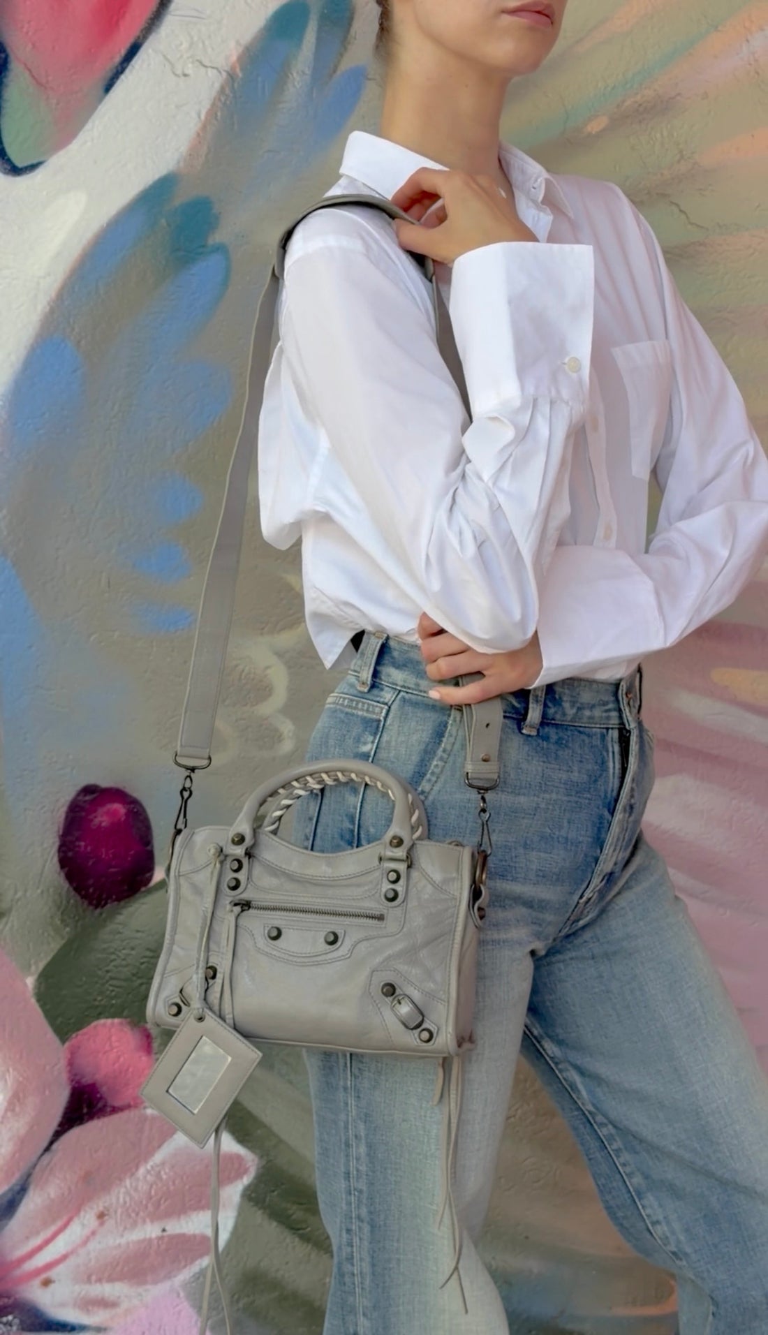 Balenciaga Grey SS2014 Mini Lambskin City Bag Mini