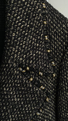 Chanel Spring 2006 Black & Gold Herringbone Tweed Jacket - FR 38 / US 4-6