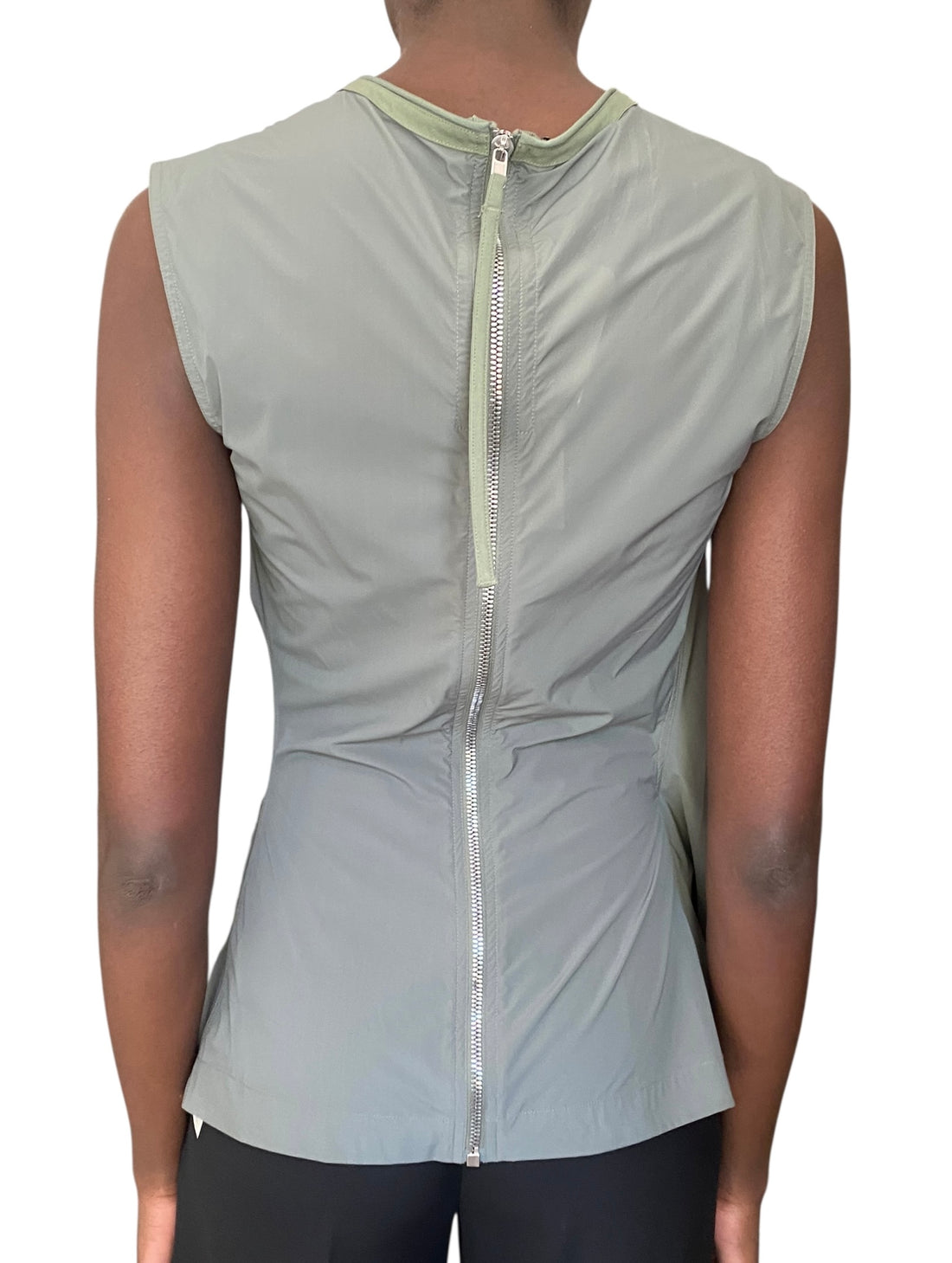 Rick Owens Sage Green SS 18 Gathered Tank - US 6