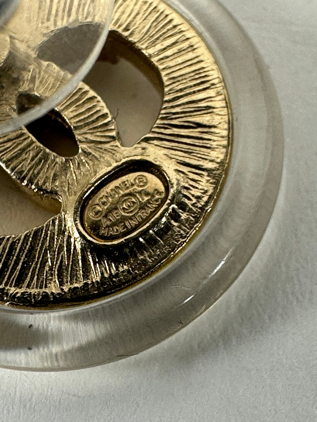 Chanel 19A Acrylic Strass CC Earring