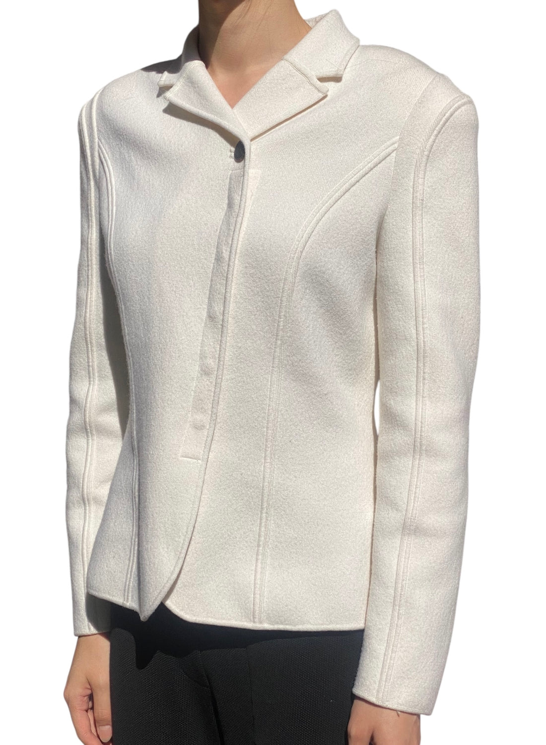 Giorgio Armani Ivory Cashmere Shoulder Pad Blazer - 44 / US 8