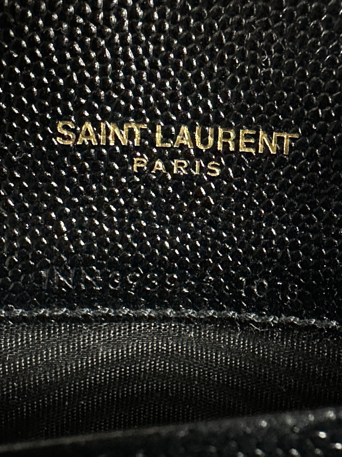 Saint Laurent Black Grain de Poudre Cassandre Wallet on Chain Bag
