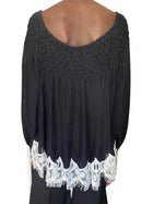 Chloé Black Boho Smock Lace Trim Long Sleeve Blouse - 38