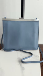 Celine Light Blue Smooth Leather Clasp Frame Bag