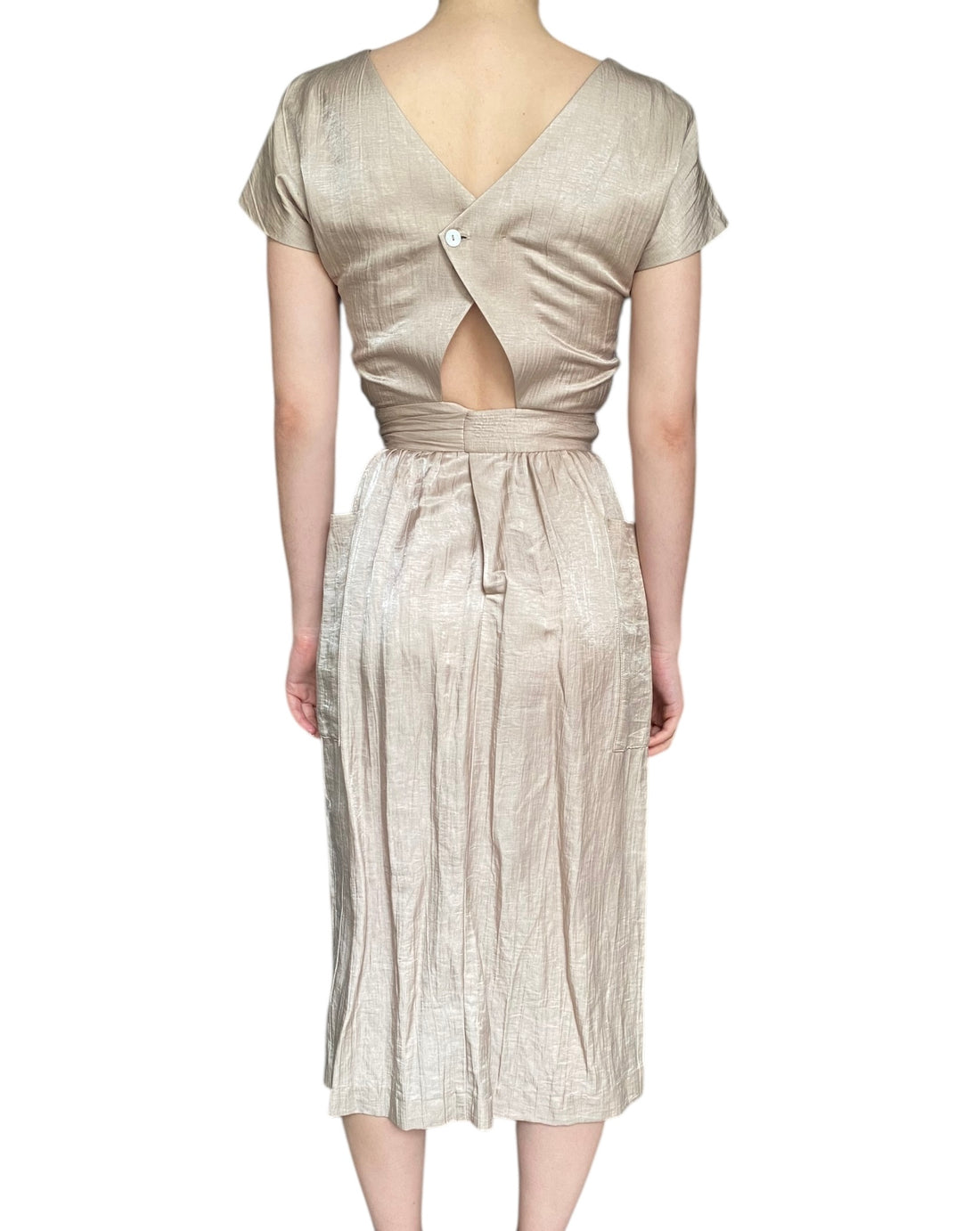 Horses Atelier Beige Linen Blend Wrap Dress - 2 / US 6