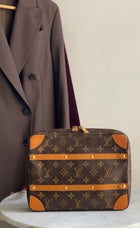 Louis Vuitton Brown Men's 2019 LV Monogram Coated Canvas Soft Trunk Messenger Bag