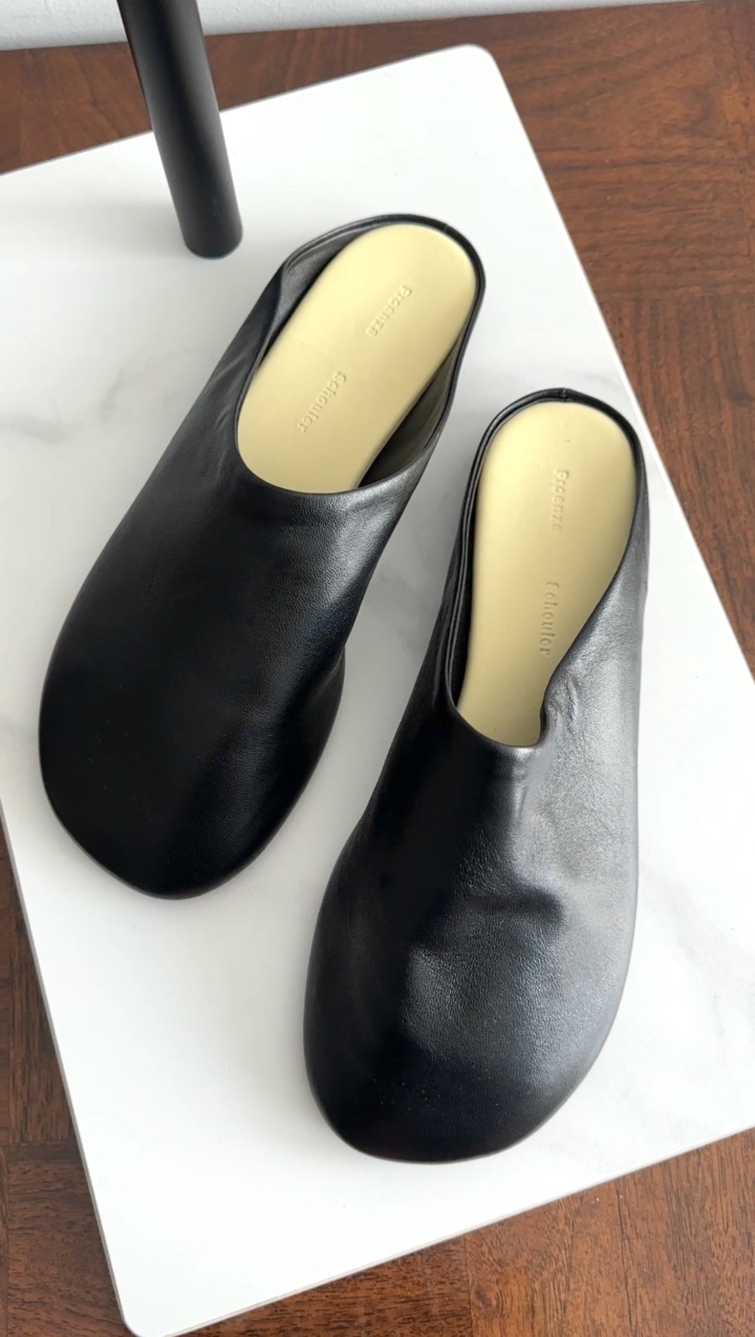 Proenza Schouler Black Leather Slip on Mules - 37
