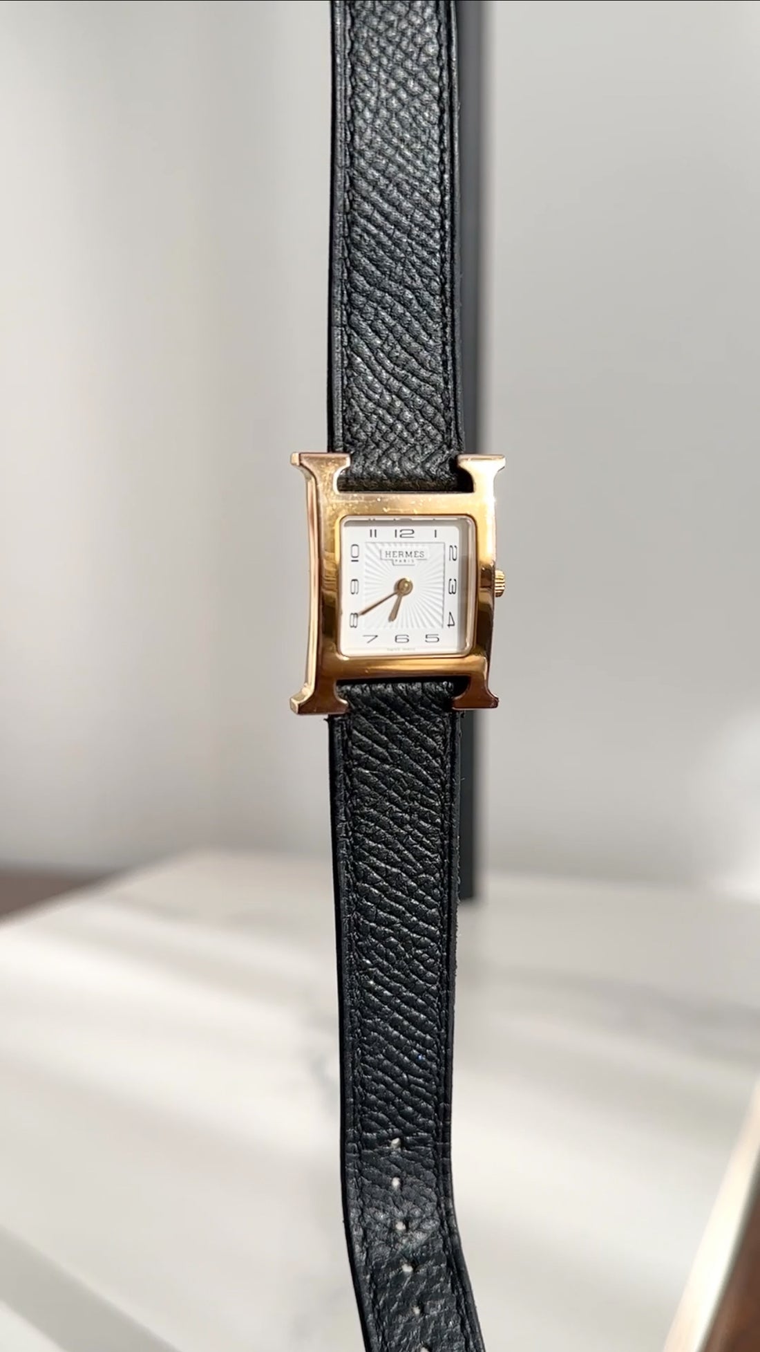 Hermes Mini H Heure Watch 21mm with Extra Double Tour Band