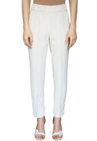 Brunello Cucinelli Ivory Silk Blend Tapered Jogger Trousers - IT 44 / US 8