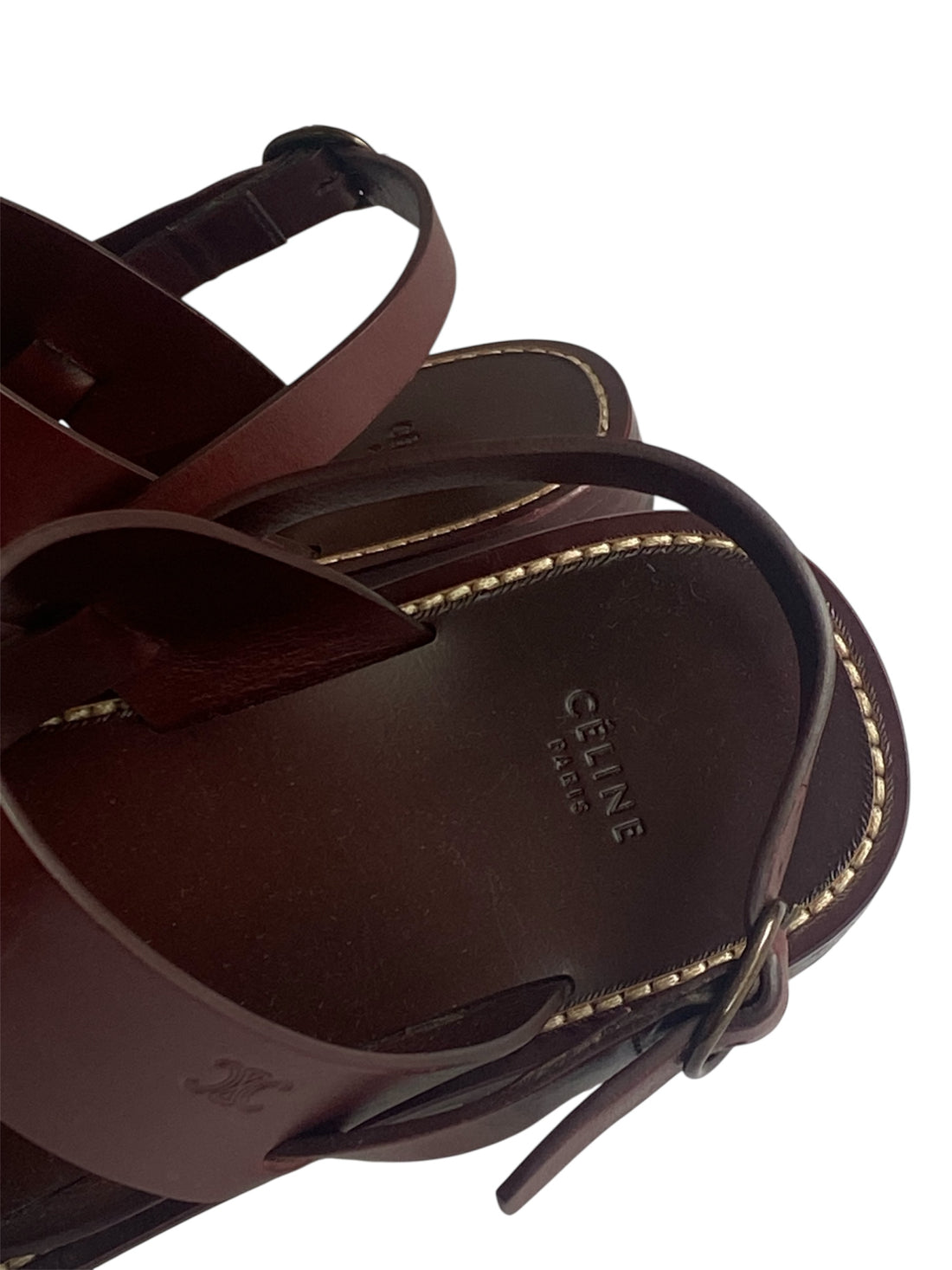 Celine Brown Leather Lerins Sandals  - 40