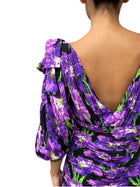 Gucci Purple Silk Poppy Floral Mini Dress - 42 / US 6