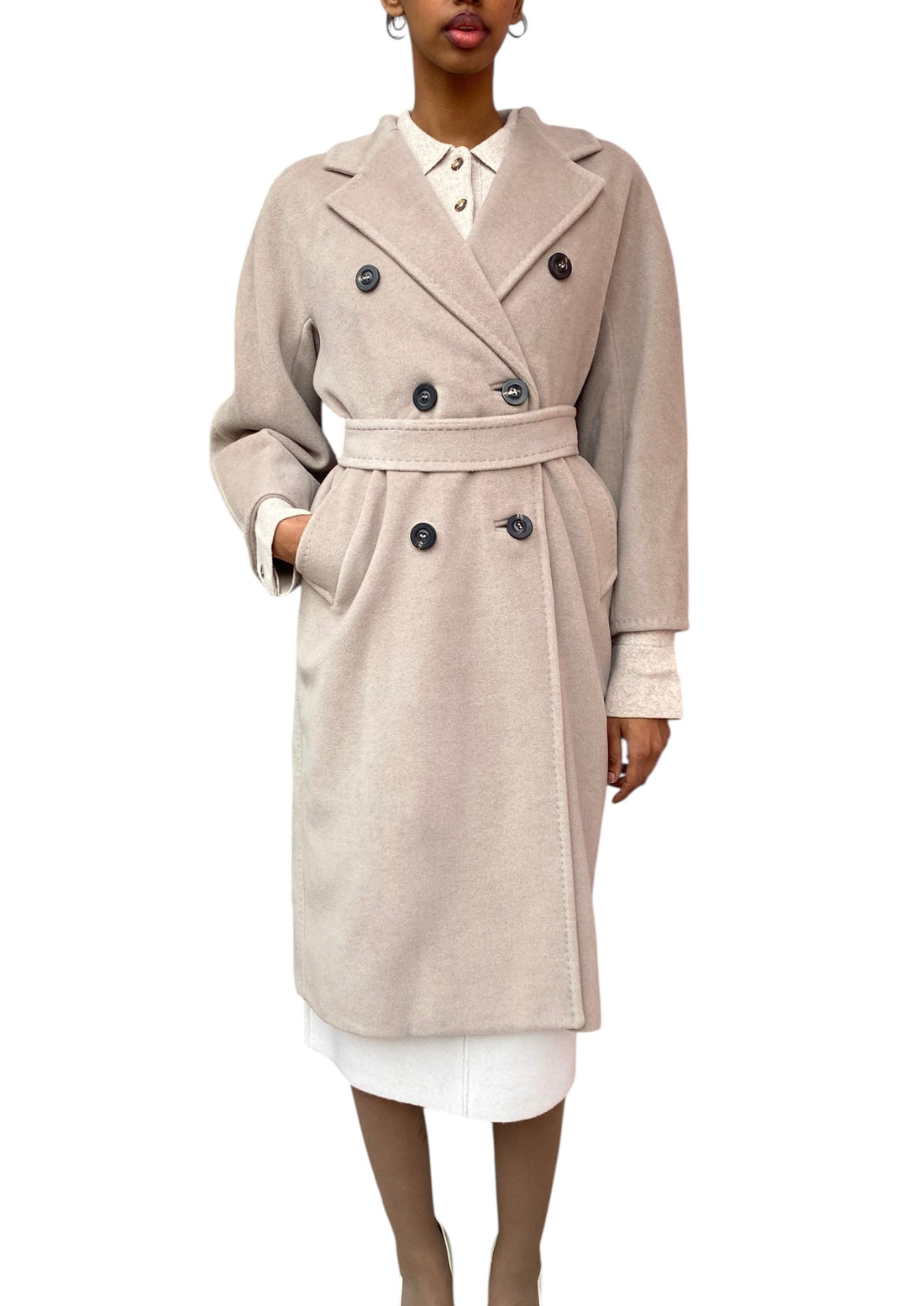 Max Mara Beige Wool & Cashmere Madame Coat - IT 34 / US 0