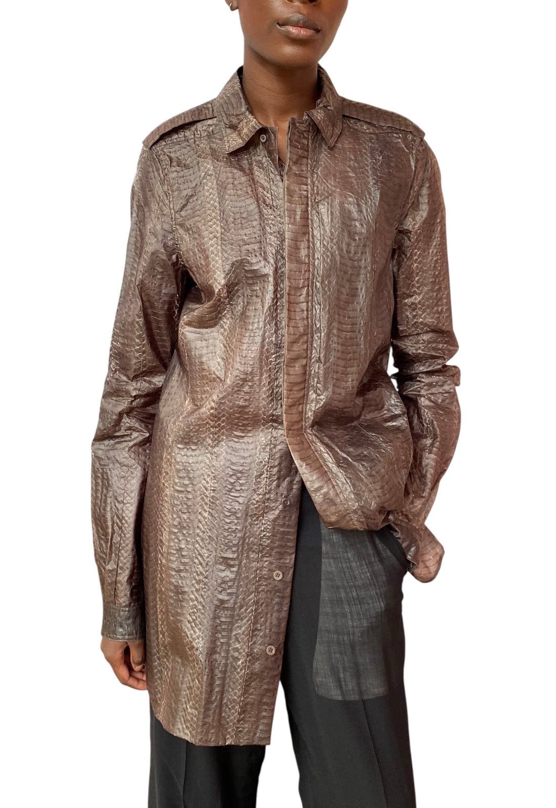 Rick Owens 2016 SS Cyclops Python Shirt Jacket - 42 / US 6