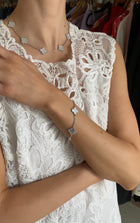 Van Cleef & Arpels Vintage Alhambra 10 Motif 18K White Gold Mother of Pearl Necklace