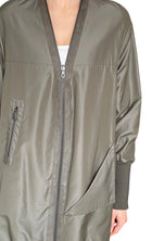 Akris Army Green Sable Fur Reversible Zip Coat - US 6