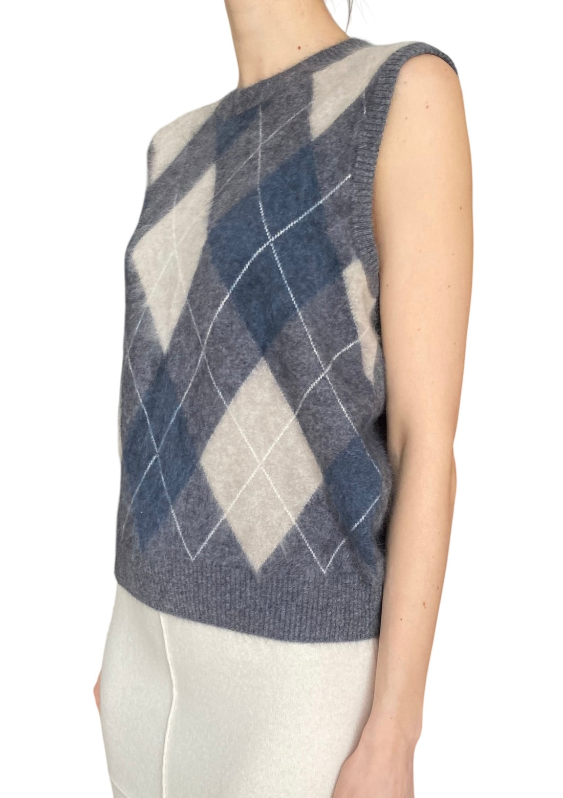 Lisa Yang Grey “Yasmin” Argyle Cashmere Vest - 1 / S-M / US 6