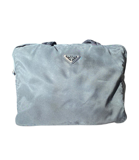 Prada Black Nylon Horizontal Tote