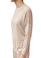 Brunello Cucinelli Beige Monili Embellished Wool & Cashmere Sweater - S