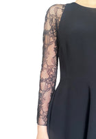 Giambattista Valli Black Lace Sleeve Dress - 44 / US 6