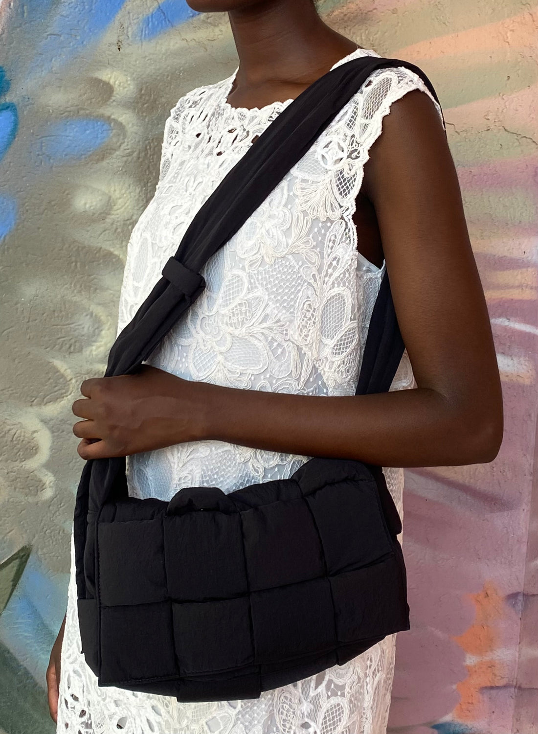 Bottega Veneta Black Padded Tech Cassette Crossbody Bag